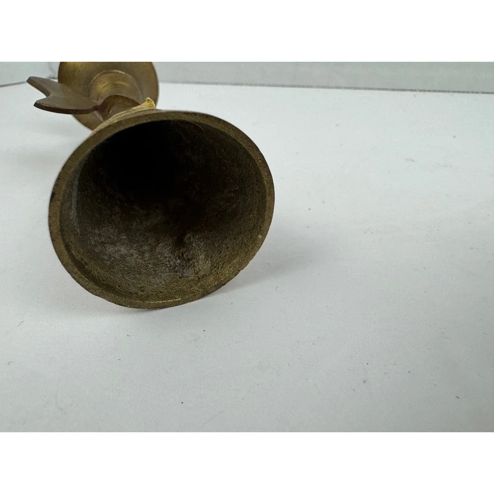 Vintage Brass Angel Candle Holder and Snuffer Set Made in India Gold Taper 2pc
